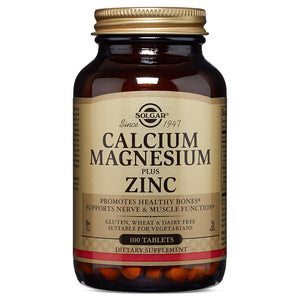 Solgar, Calcium/Magnesium/Zinc, 100 Tablets - 033984005204 | Hilife Vitamins