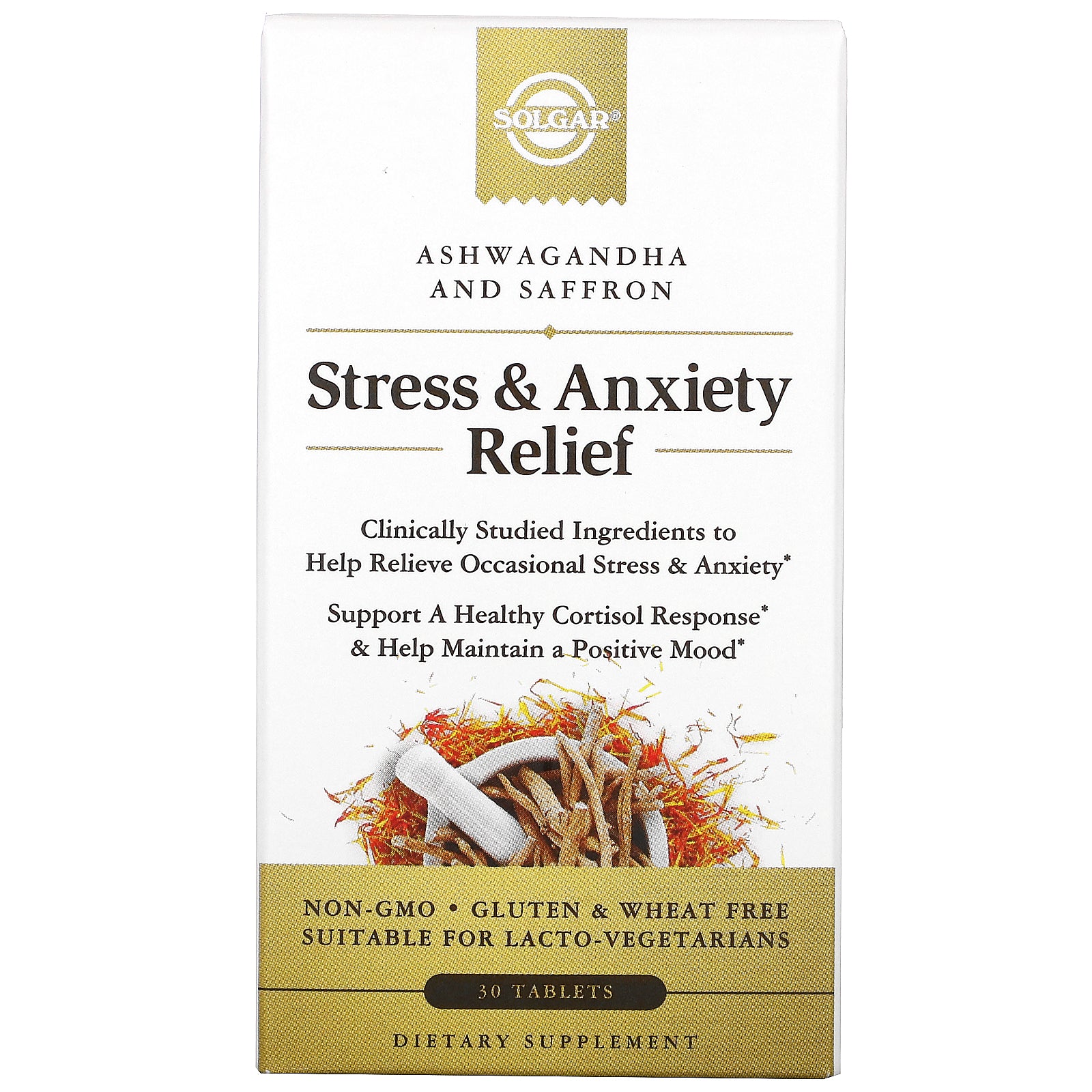 Solgar, Stress & Anxiety Relief, 30 Tablets UPC 033984005532 | HiLife Vitamins