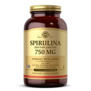 Solgar, Spirulina 750 mg, 250 Vegetable Capsules - 033984007161 | Hilife Vitamins