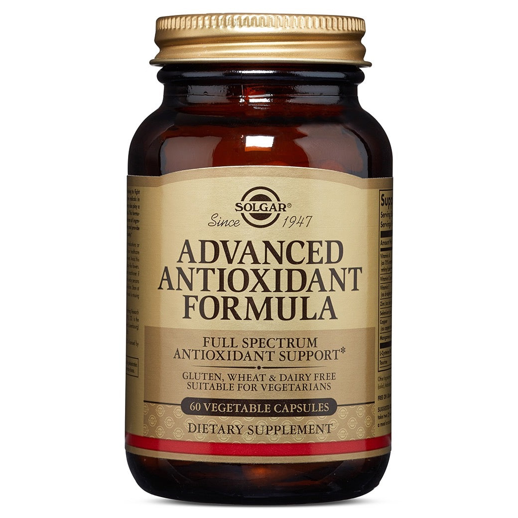 Solgar, ADVANCED ANTIOXIDANT, 60 Vegetable Capsules UPC 033984010338 | HiLife Vitamins