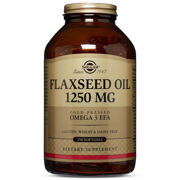 Solgar, Flaxseed Oil 1250 mg, 250 Tablets - 033984010710 | Hilife Vitamins