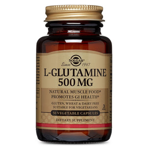 Solgar, L-Glutamine 500 Mg, 50 Vegetable Capsules - 033984013209 | Hilife Vitamins