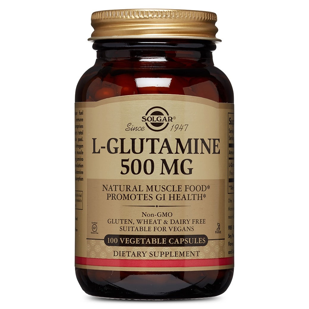 Solgar, L-Glutamine 500 mg, 100 Vegetable Capsules UPC 033984013216 | HiLife Vitamins