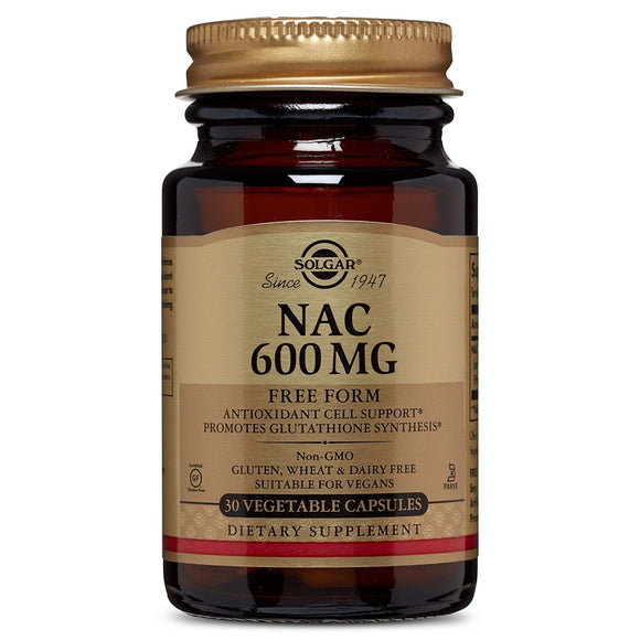 Solgar, Nac 600 mg, 30 Vegetable Capsules - 033984017900 | Hilife Vitamins