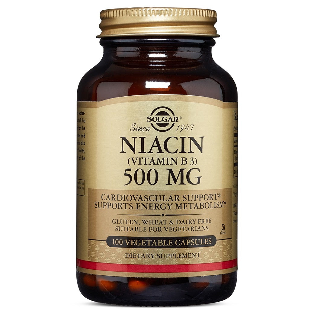 Solgar, Niacin 500 mg, 100 Vegetable Capsules UPC 033984018518 | HiLife Vitamins