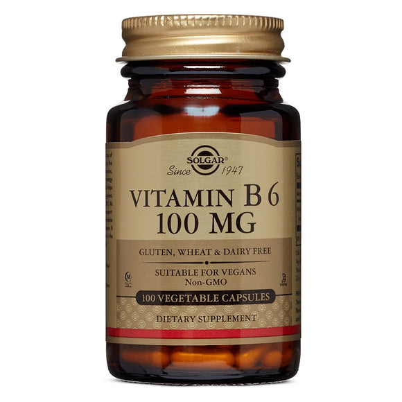 Solgar, B-6 100 mg, 100 Vegetable Capsules - 033984031104 | Hilife Vitamins