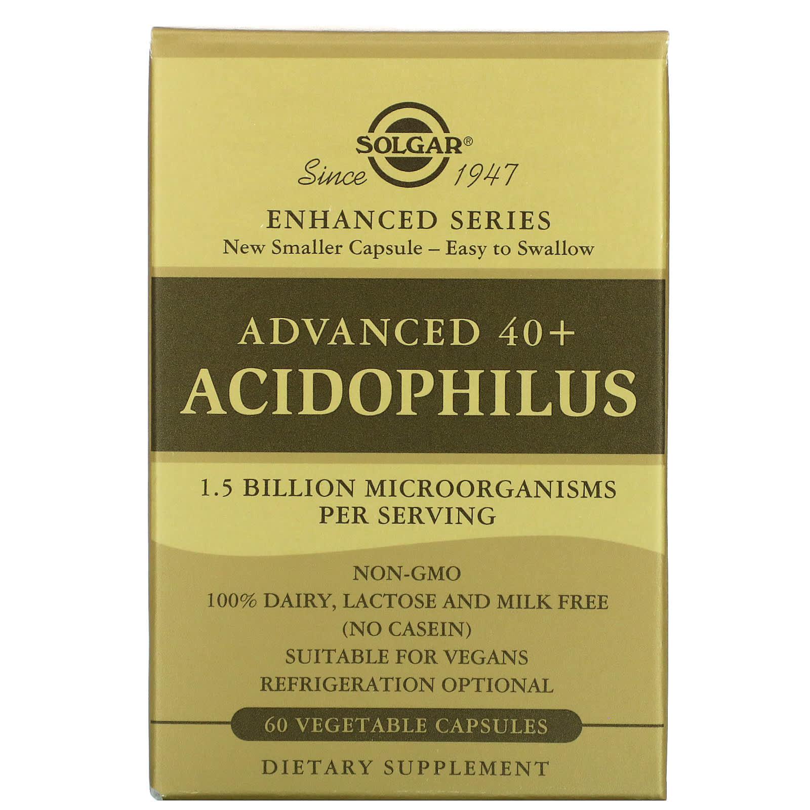 Solgar, Advanced 40+Acidophilus, 60 Vegetable Capsules UPC 033984000278 | HiLife Vitamins