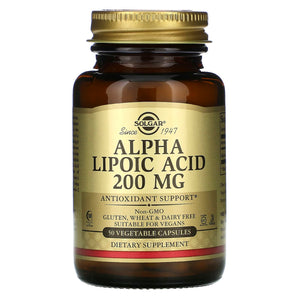 Solgar, Alpha Lipoic Acid, 200 mg, 50 Softgels - 033984000582 | Hilife Vitamins