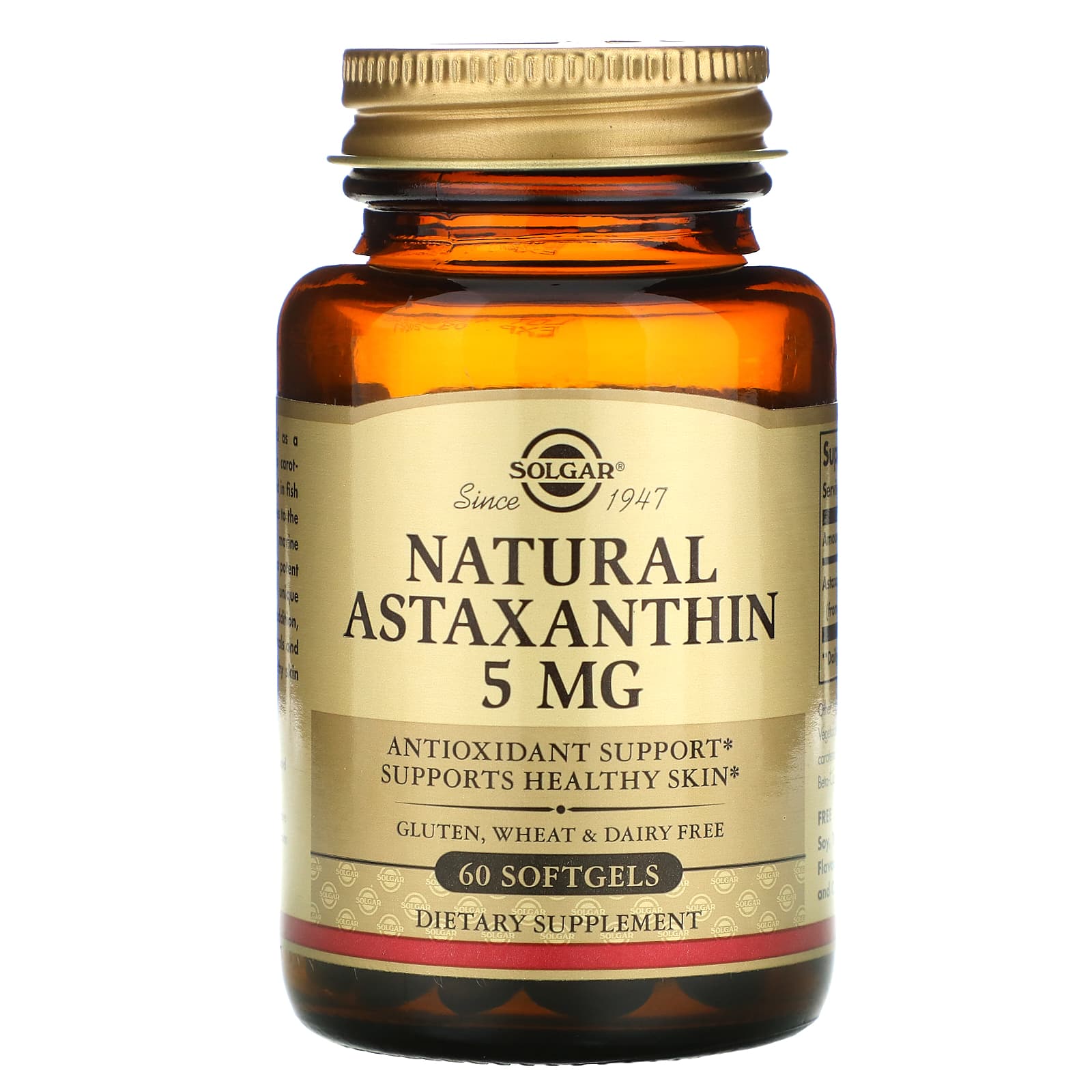 Solgar, Astaxanthin Complex 5 mg, 60 Softgels UPC 033984000711 | HiLife Vitamins
