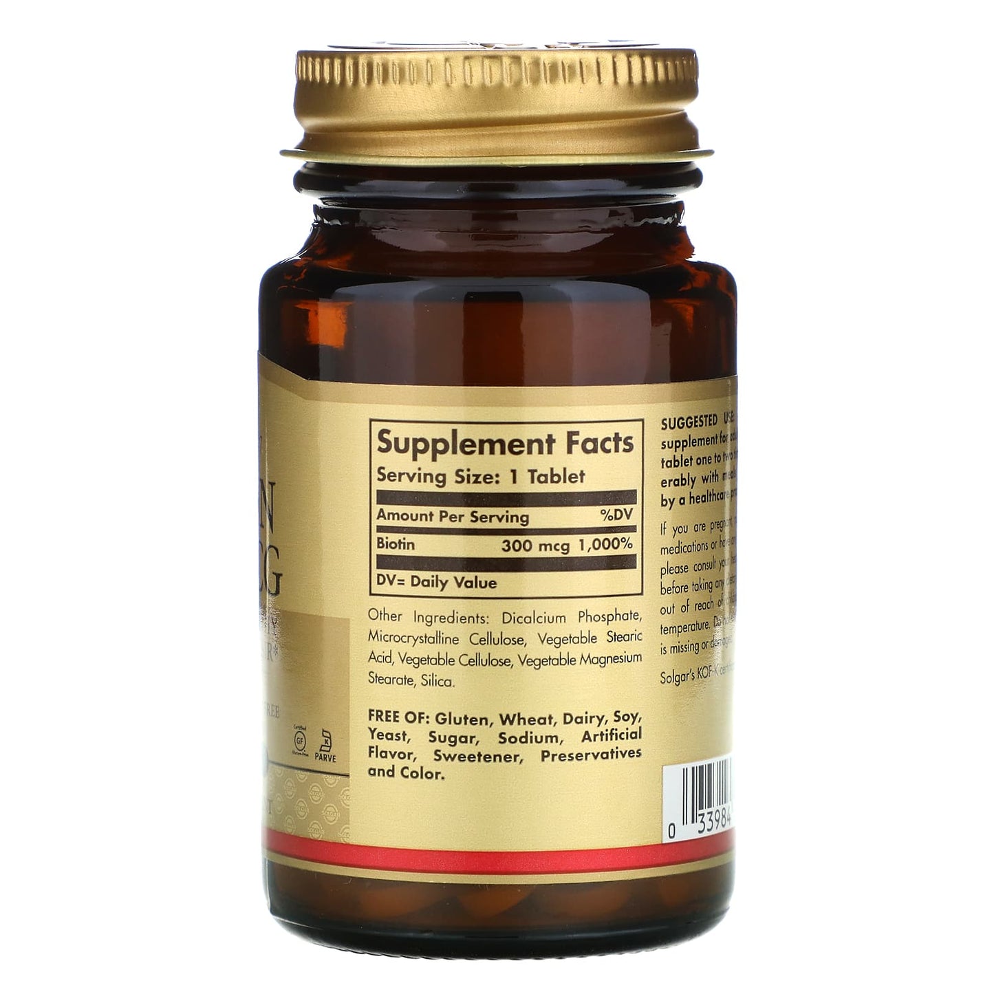 Solgar, Biotin 300 Mcg, 100 Tablets - [product_sku] | HiLife Vitamins