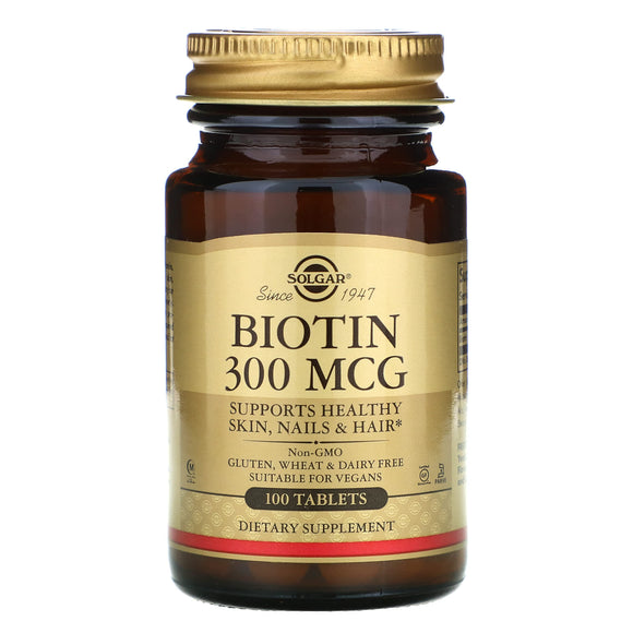 Solgar, Biotin 300 Mcg, 100 Tablets - 033984002807 | Hilife Vitamins