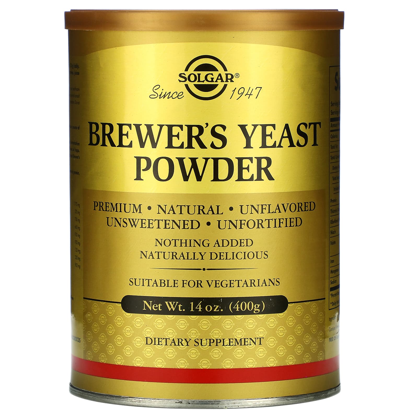 Solgar, Brewer’s Yeast Powder, 14 oz UPC 033984003804 | HiLife Vitamins