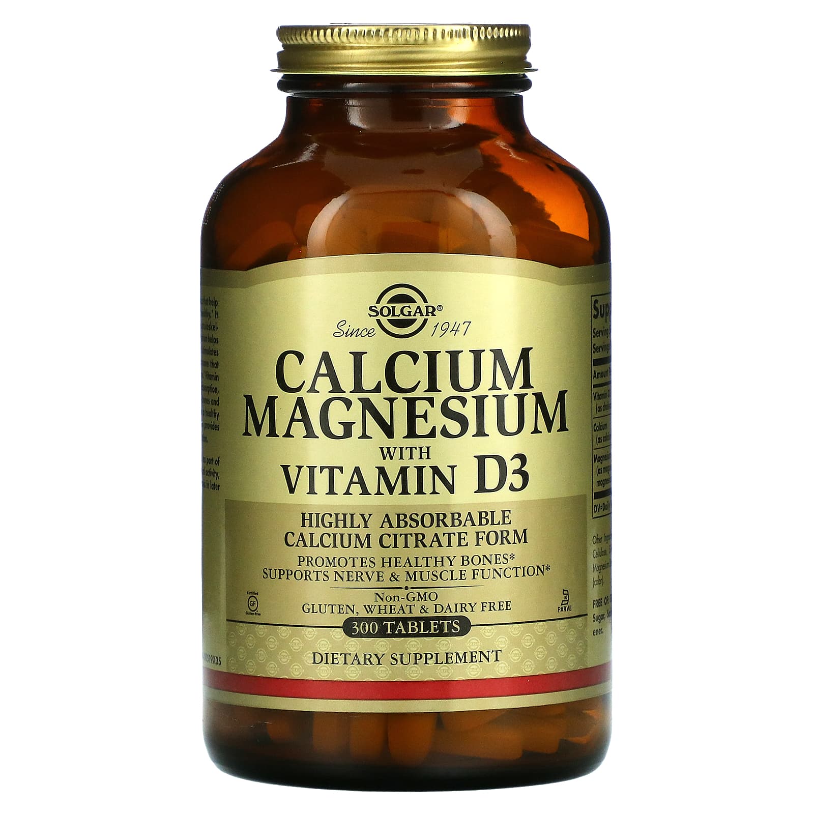 Solgar, Calcium/Magnesium Citrate With Vitamin D, 300 Tablets UPC 033984005198 | HiLife Vitamins