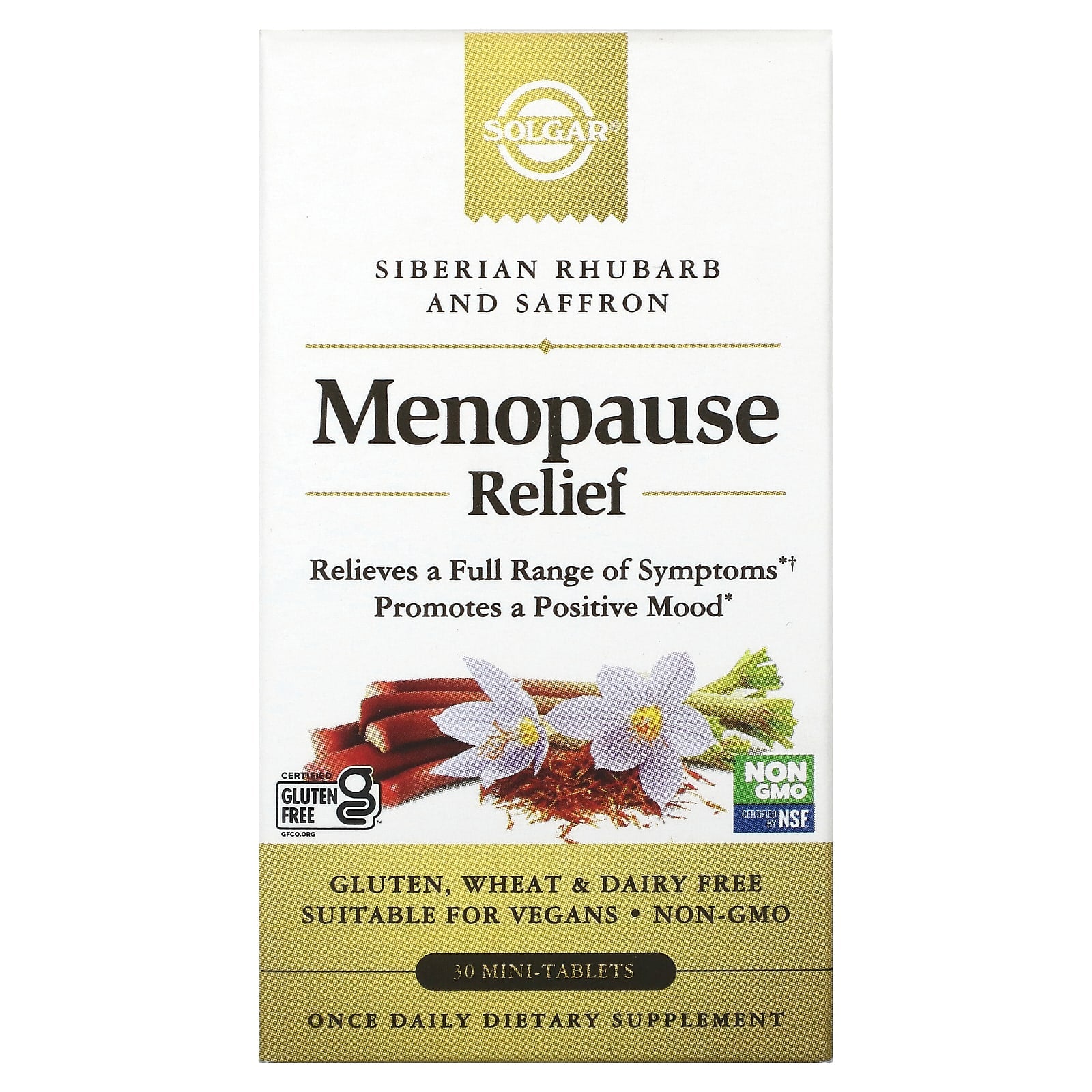 Solgar, Menopause Relief, 30 Mini-Tablets UPC 033984005891 | HiLife Vitamins