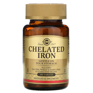 Solgar, Chelated Iron, 100 Tablets - 033984006805 | Hilife Vitamins