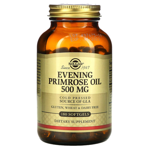Solgar, Evening Primrose Oil 500 mg, 180 Softgels - 033984010437 | Hilife Vitamins