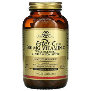 Solgar, Ester-C Plus, Vitamin C, 500 mg, 250 Vegetable Capsules - 033984010499 | Hilife Vitamins