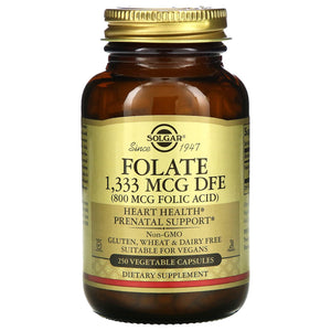 Solgar, Folic Acid 800 Mcg, 250 Vegetable Capsules - 033984010925 | Hilife Vitamins