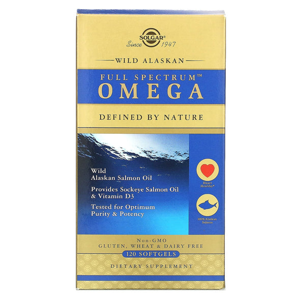 Solgar, Wild Alaskan Full Spectrum Omega, 120 Softgels - 033984011106 | Hilife Vitamins