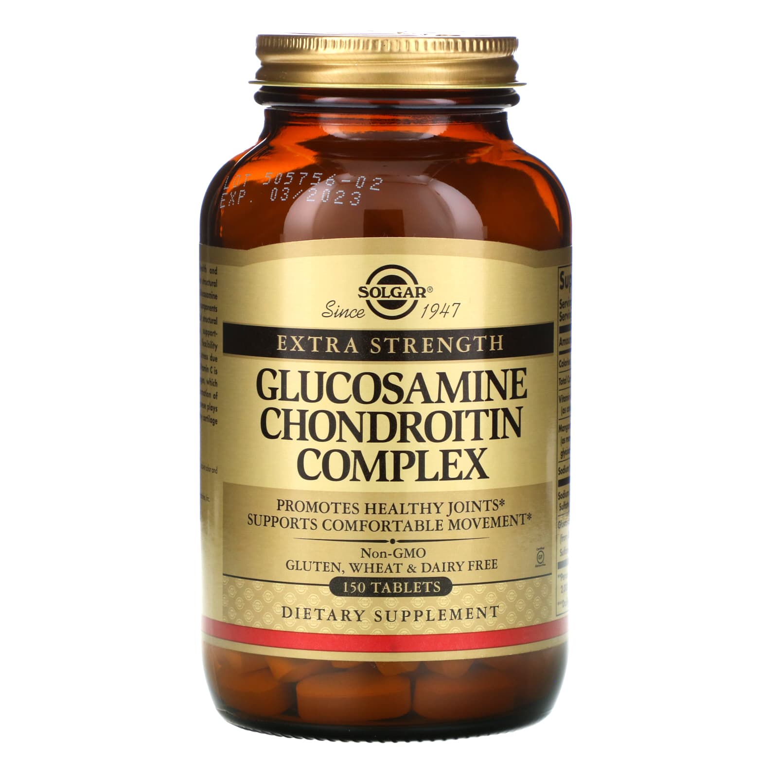 Solgar, Glucosamine Chondroitin Complex, Extra Strength, 150 Tablets UPC 033984012882 | HiLife Vitamins