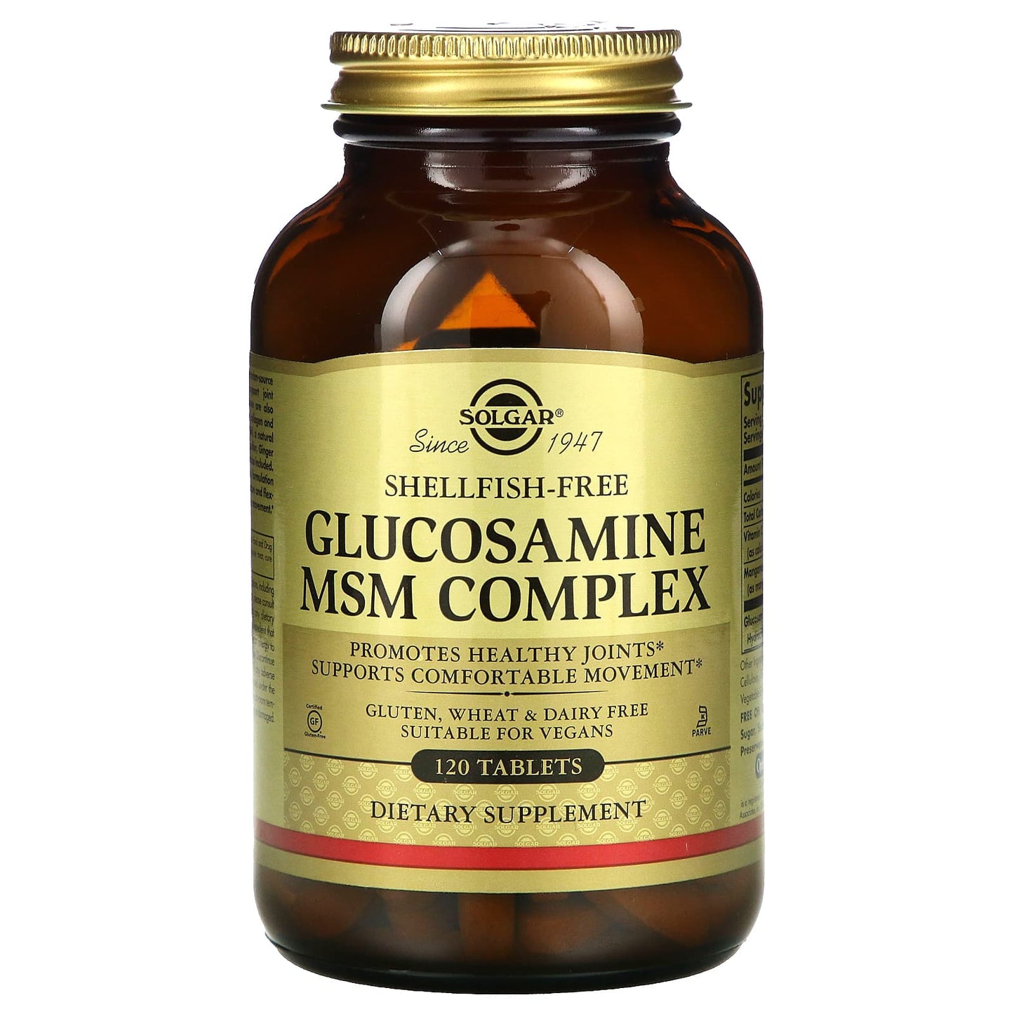 Solgar, Glucosamine Msm Complex Shellfish-Free, 120 Tablets UPC 033984013155 | HiLife Vitamins