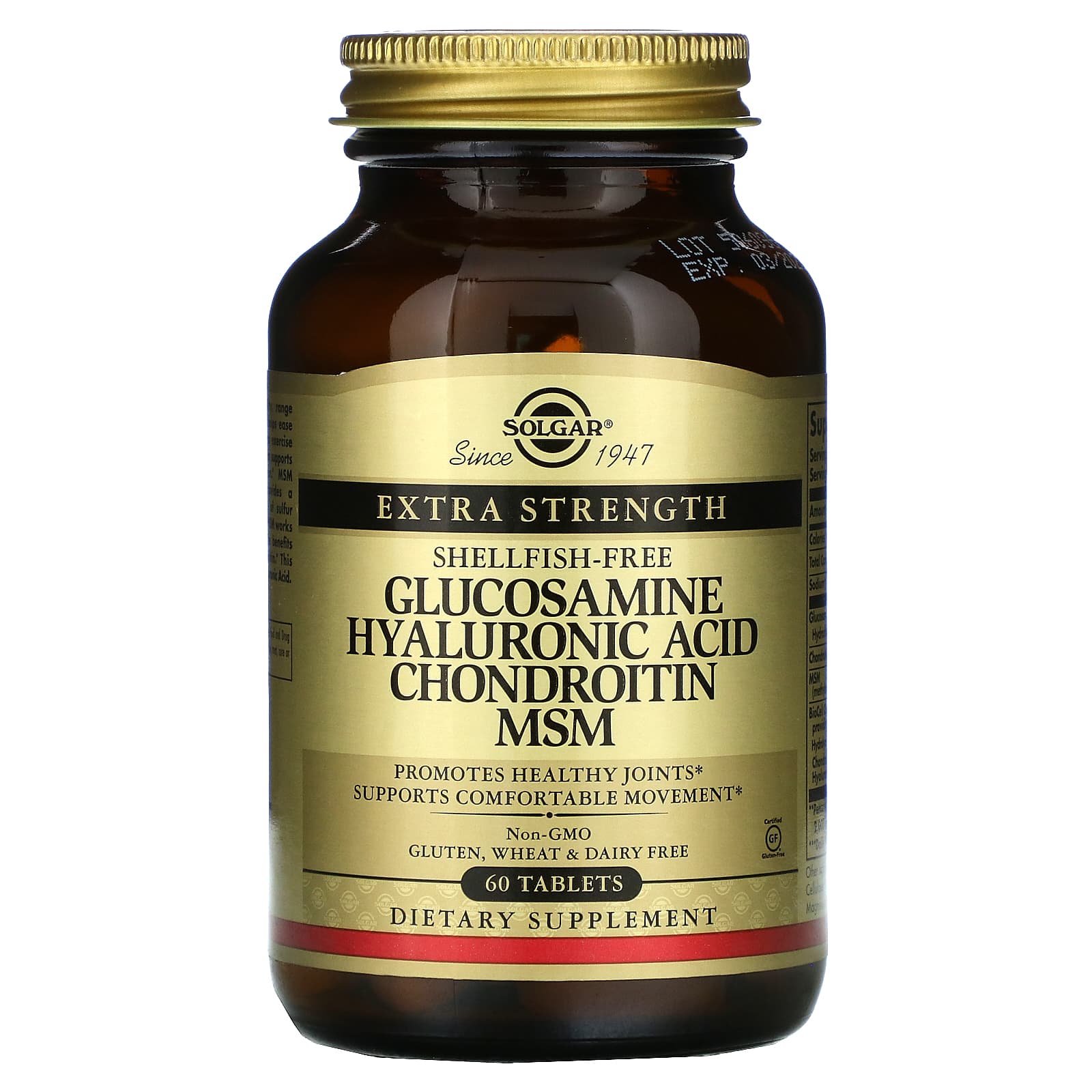Solgar, Glucosamine/Hyaluronic Acid/Chondroitin/Msm - Shellfish-Free, 60 Tablets UPC 033984013162 | HiLife Vitamins