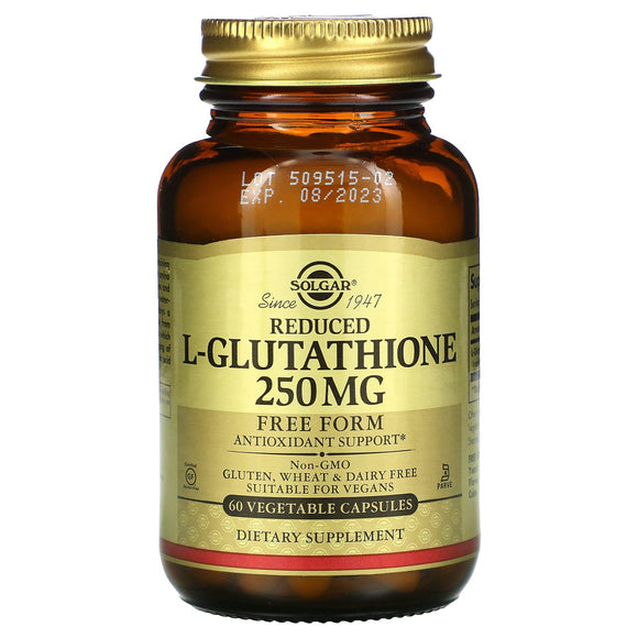 Solgar, L-Glutathione 250 mg, 60 Vegetable Capsules - 033984013513 | Hilife Vitamins