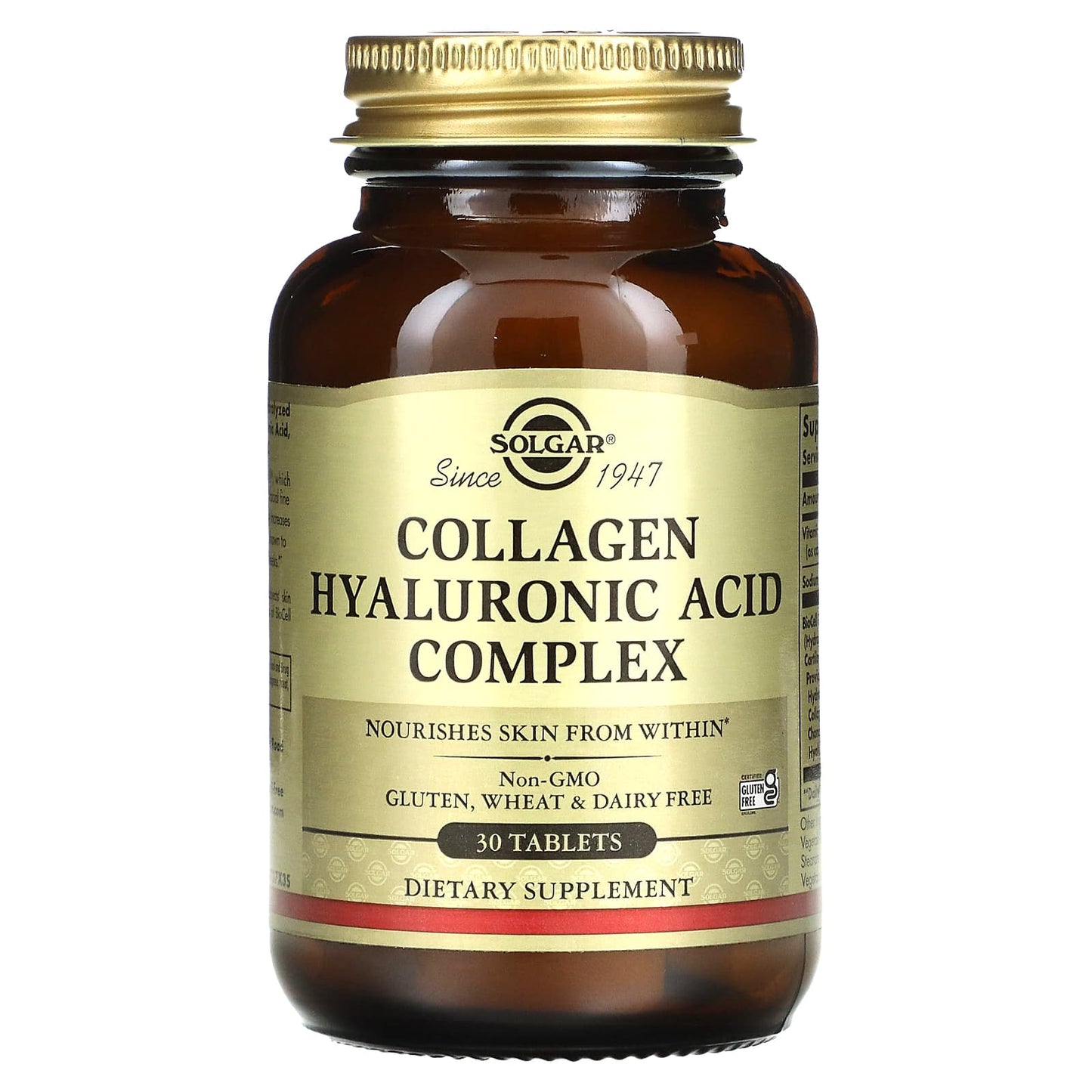 Solgar, Collagen Hyaluronic Acid Complex, 30 Tablets - [product_sku] | HiLife Vitamins