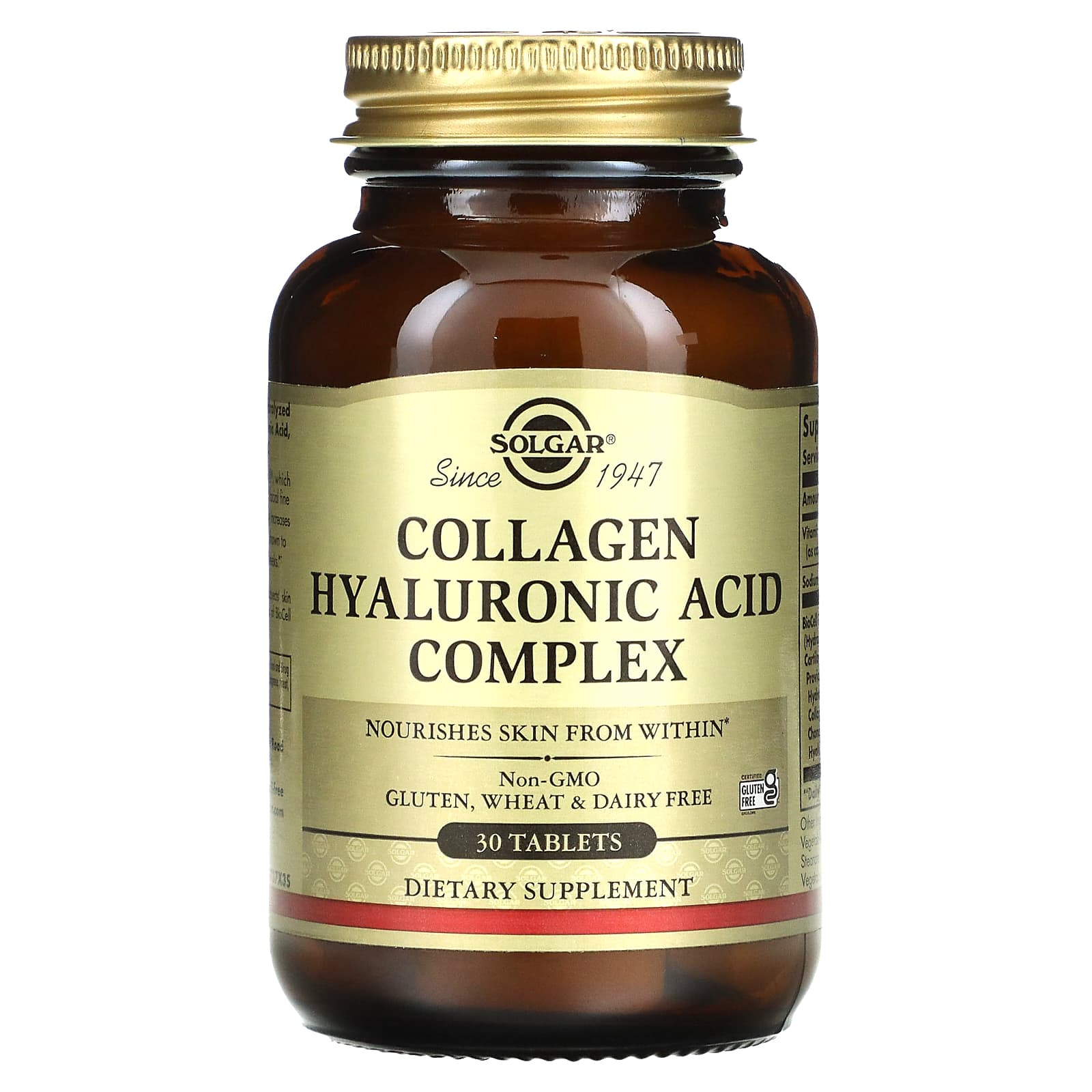 Solgar, Collagen Hyaluronic Acid Complex, 30 Tablets - [product_sku] | HiLife Vitamins