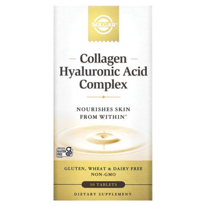Solgar, Collagen Hyaluronic Acid Complex, 30 Tablets - 033984014176 | Hilife Vitamins