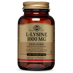 Solgar, L-Lysine 1000 mg, 50 Tablets - 033984017009 | Hilife Vitamins