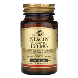 Solgar, Niacin 100 mg, 100 Tablets - 033984018600 | Hilife Vitamins