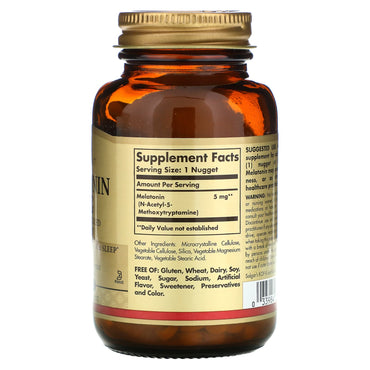 Solgar, Melatonin 5 mg, 120 Nuggets UPC 033984019379 | HiLife Vitamins