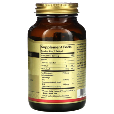 Solgar, Omega-3 700, 60 Softgels UPC 033984020511 | HiLife Vitamins