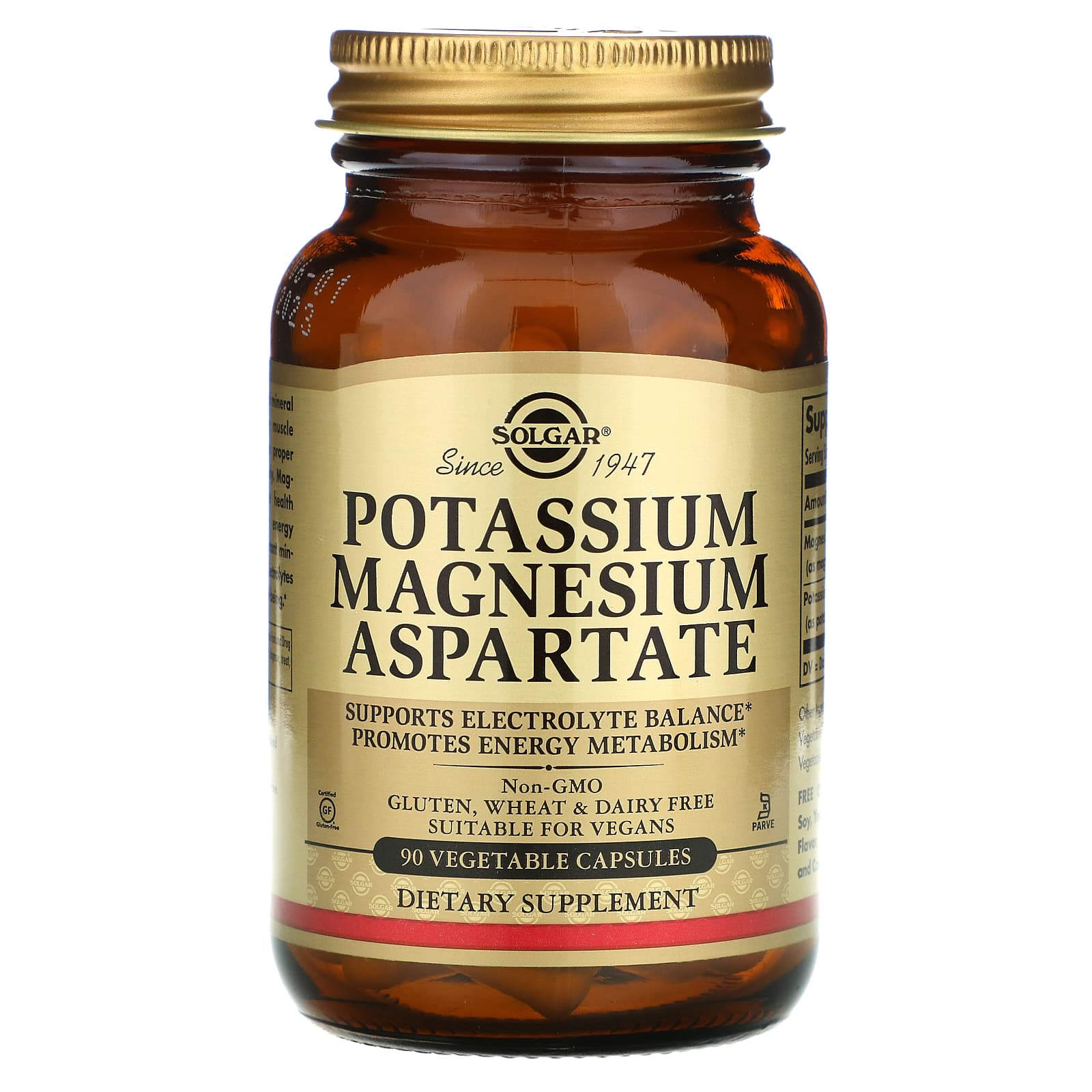 Solgar, Potassium/Mag Aspartate, 90 Vegetable Capsules UPC 033984022676 | HiLife Vitamins