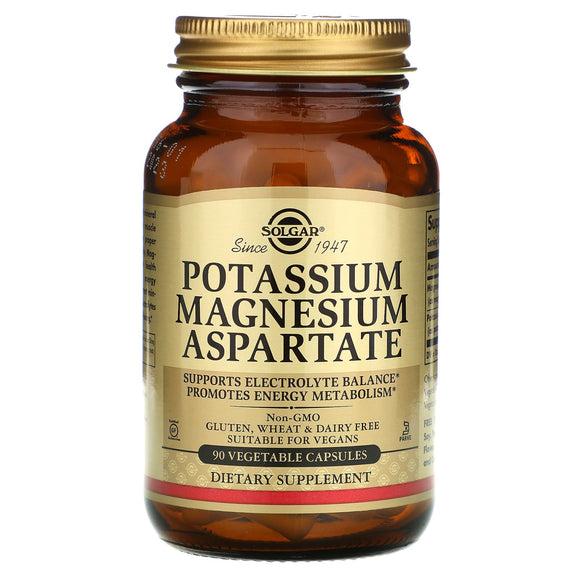 Solgar, Potassium/Mag Aspartate, 90 Vegetable Capsules - 033984022676 | Hilife Vitamins