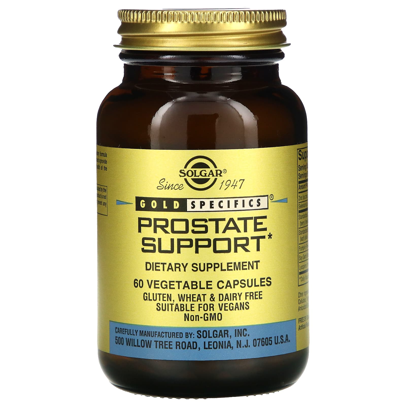 Solgar, Prostate Support, 60 Vegetable Capsules UPC 033984022959 | HiLife Vitamins