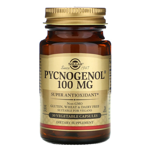 Solgar, Pycnogenol 100 mg, 30 Vegetable Capsules - 033984023062 | Hilife Vitamins