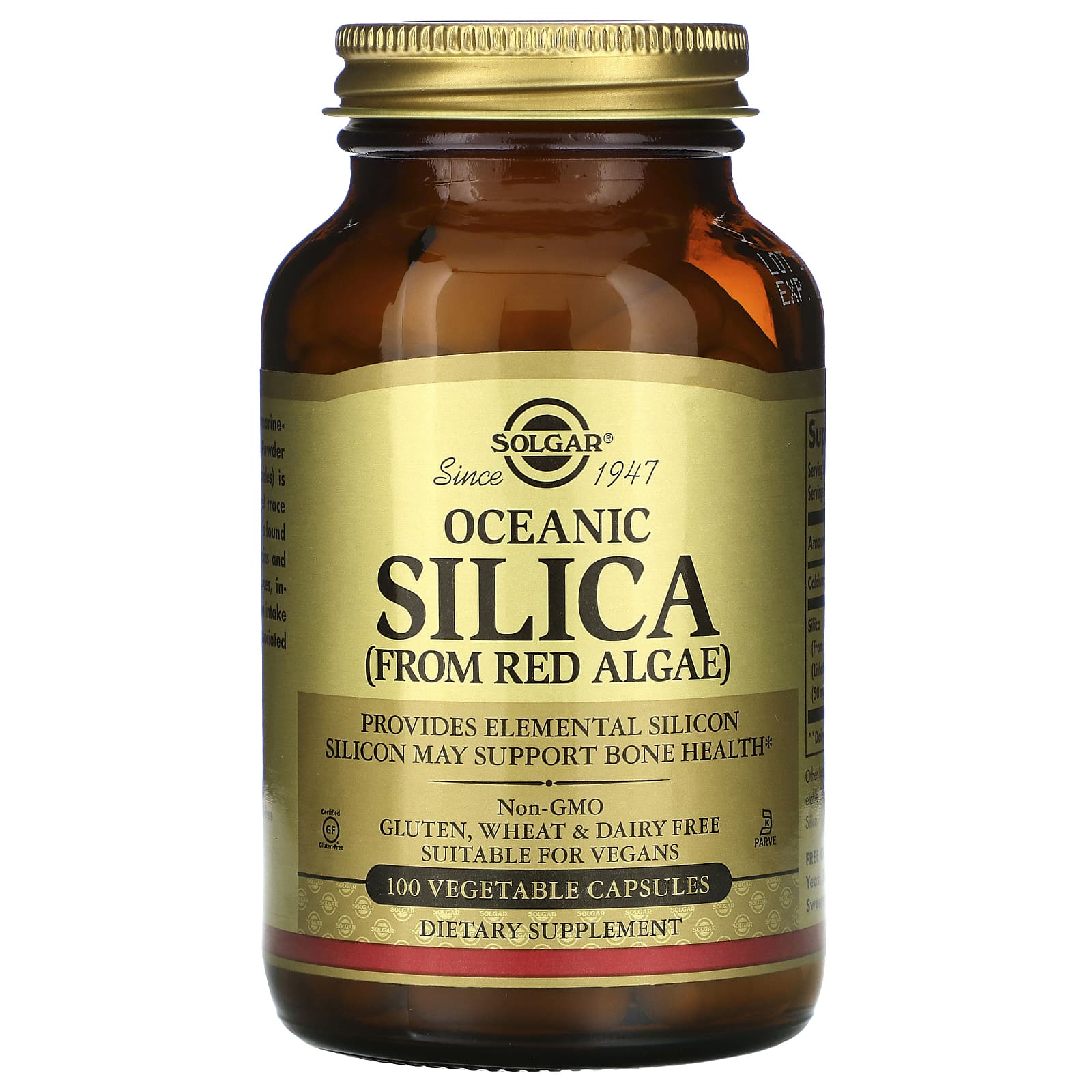 Solgar, Oceanic Silica 25 mg, 100 Vegetable Capsules UPC 033984025714 | HiLife Vitamins