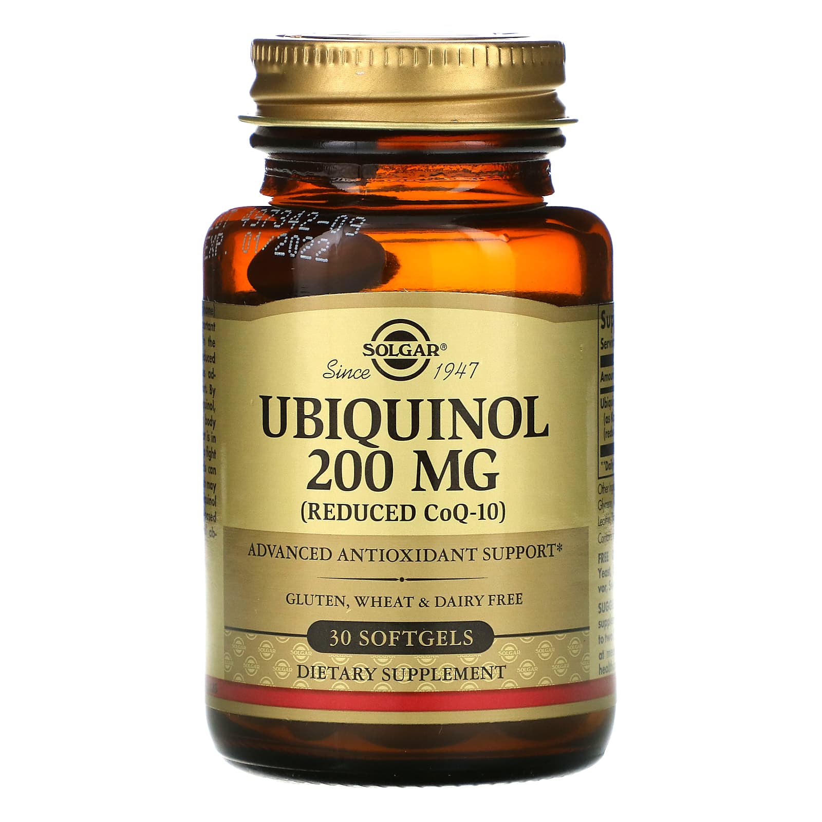 Solgar, Ubiquinol Coenzyme Q10 200 mg, 30 Softgels UPC 033984026421 | HiLife Vitamins