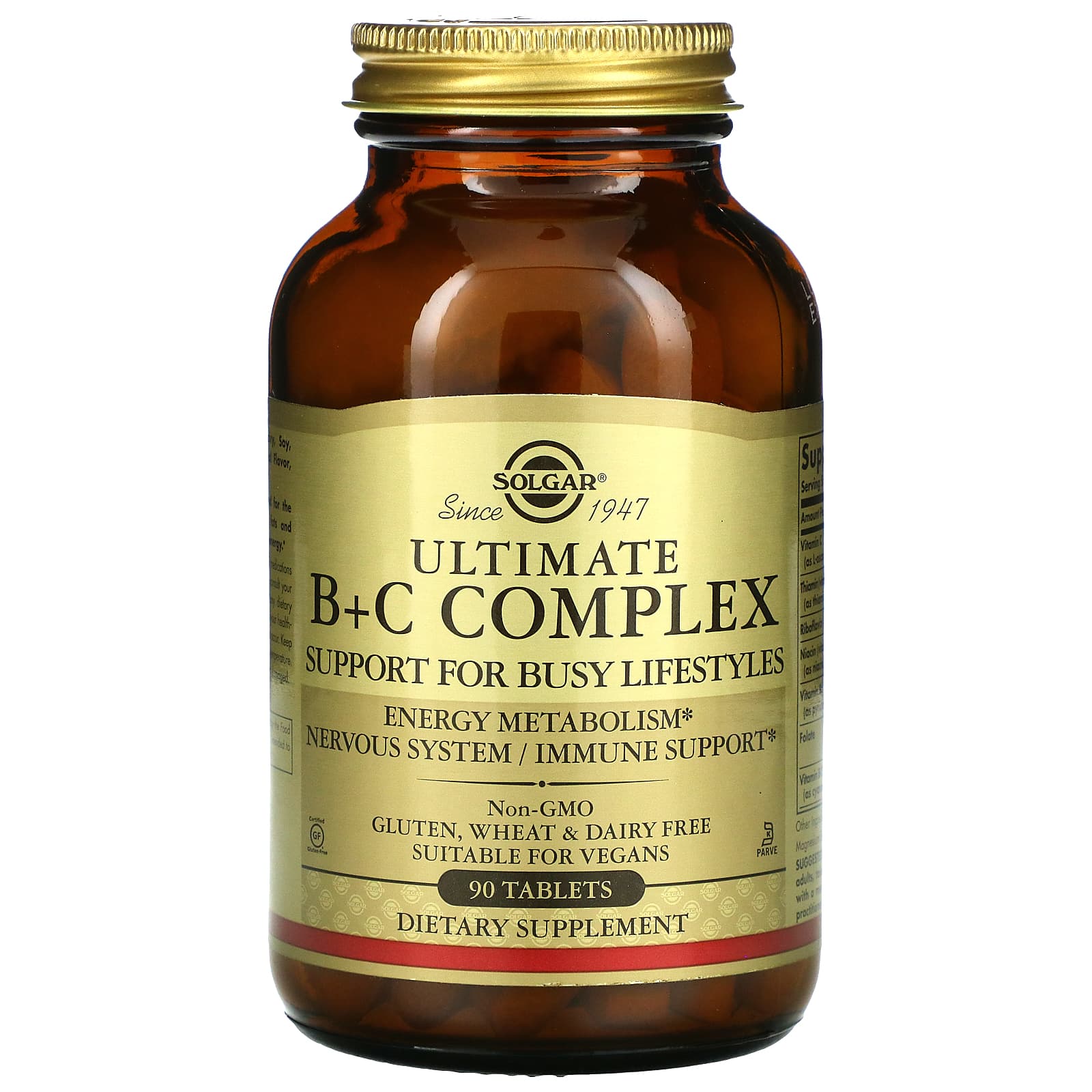 Solgar, Ultimate B+C Complex, 90 Tablets UPC 033984027725 | HiLife Vitamins