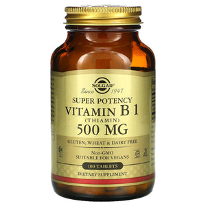Solgar, Vitamin B-1 500 mg, 100 Tablets - 033984029804 | Hilife Vitamins