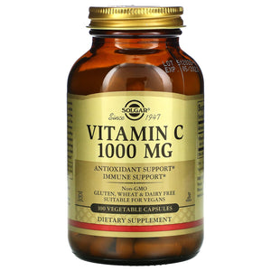 Solgar, Vitamin C 1000 mg, 100 Vegetable Capsules - 033984032804 | Hilife Vitamins