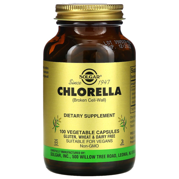 Solgar, Chlorella, 100 Vegetable Capsules - 033984038189 | Hilife Vitamins