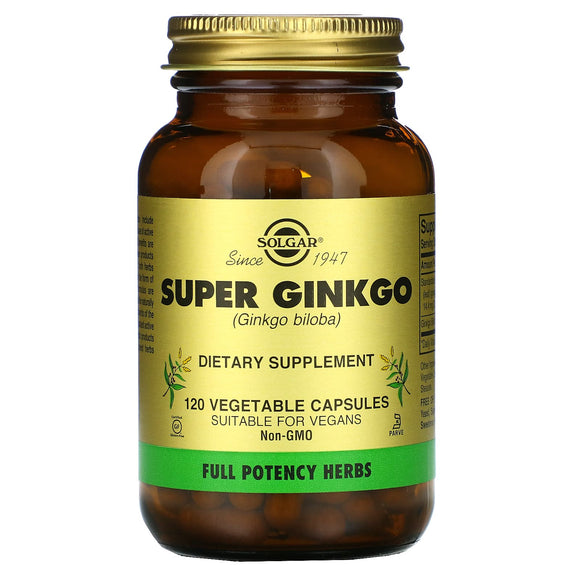 Solgar, Super Ginkgo 60 mg, 100 Vegetable Capsules - 033984039155 | Hilife Vitamins