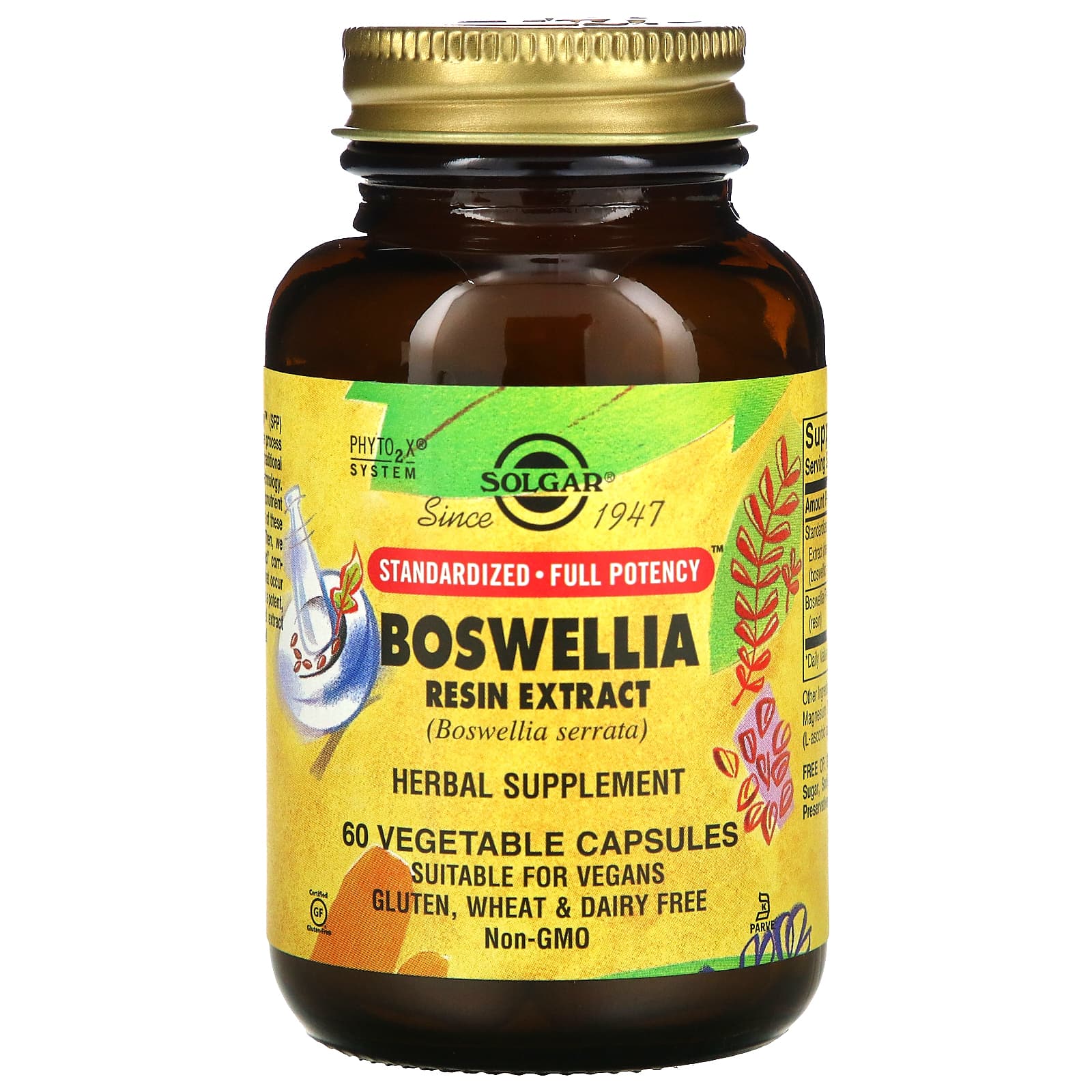 Solgar, Sfp Boswellia Resin Ext, 60 Vegetable Capsules UPC 033984041141 | HiLife Vitamins