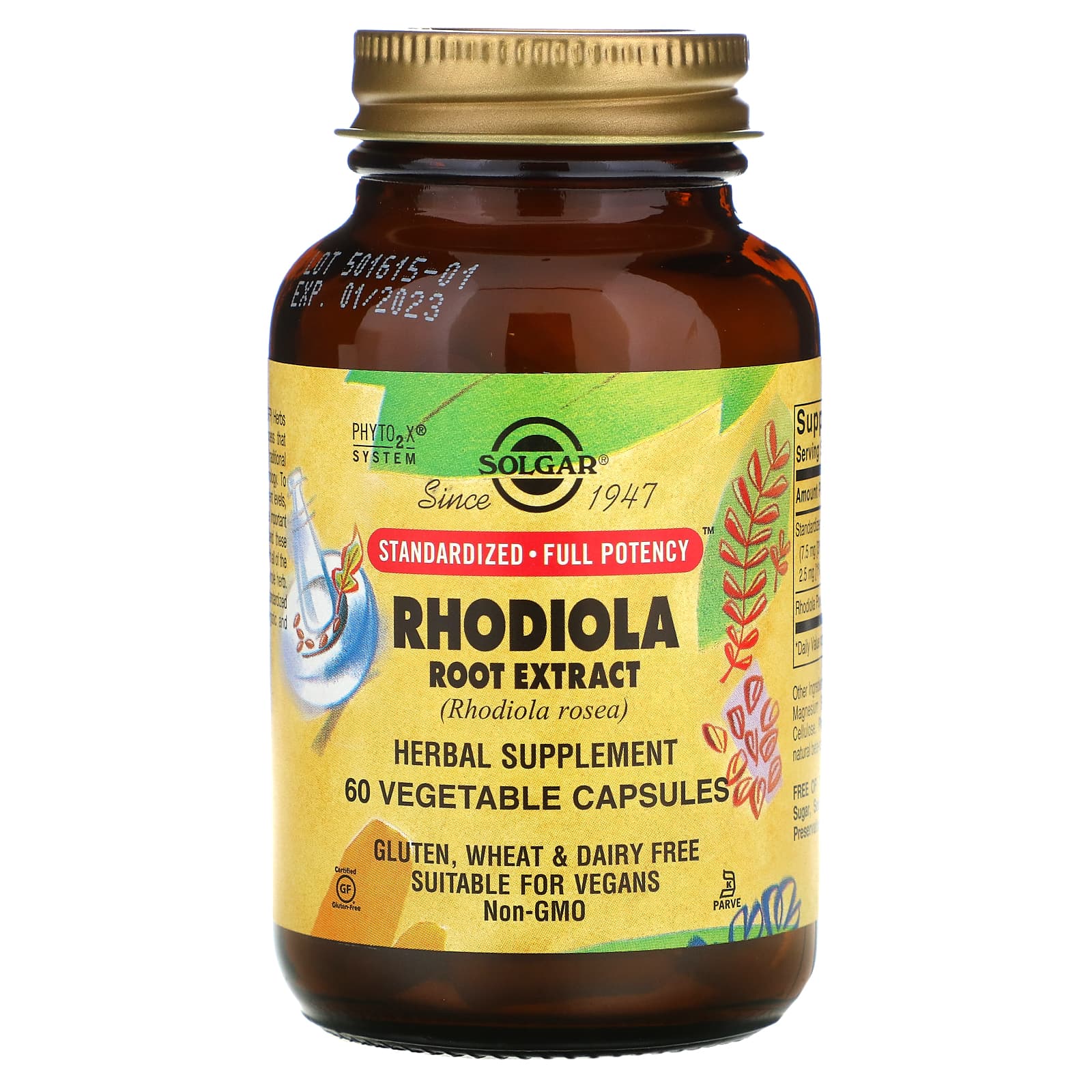 Solgar, Sfp Rhodiola Rosea Extract Vegicap, 60 Vegetable Capsules UPC 033984041394 | HiLife Vitamins