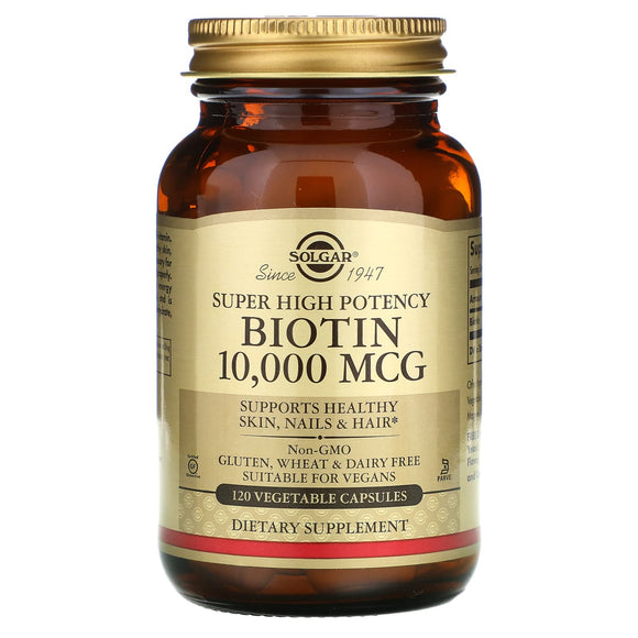 Solgar, Biotin 10,000 Mcg, 120 Vegetable Capsules - 033984523920 | Hilife Vitamins