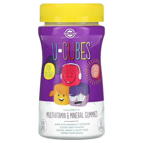 Solgar, Childrens Multi-Vitamin & Mineral Gummies, 60 U-Cube - 033984525504 | Hilife Vitamins