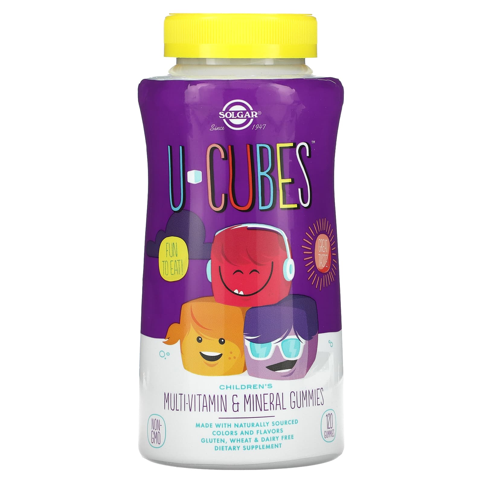 Solgar, Childrens Multi-Vitamin & Mineral Gummies, 120 U-Cube UPC 033984525511 | HiLife Vitamins